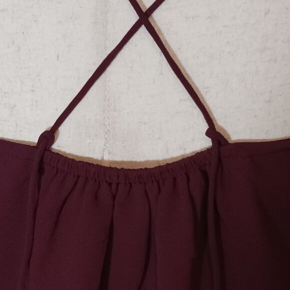 Banana Republic Deep Wine Adjustable Straps Lined Blouse Size XS Runs - Picture 8 of 12